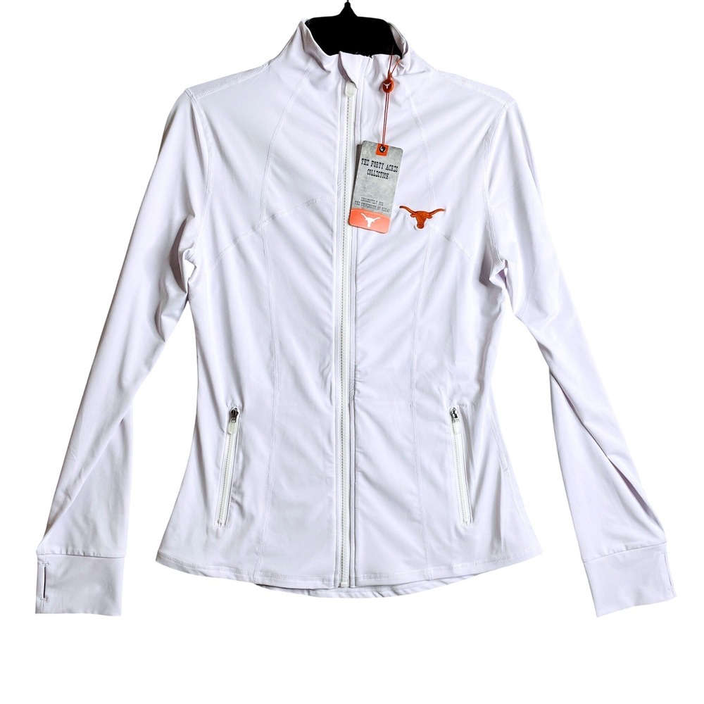 Forty Acres Collection Jacket Women Medium White Full Zip Longhorn IS76006FZW